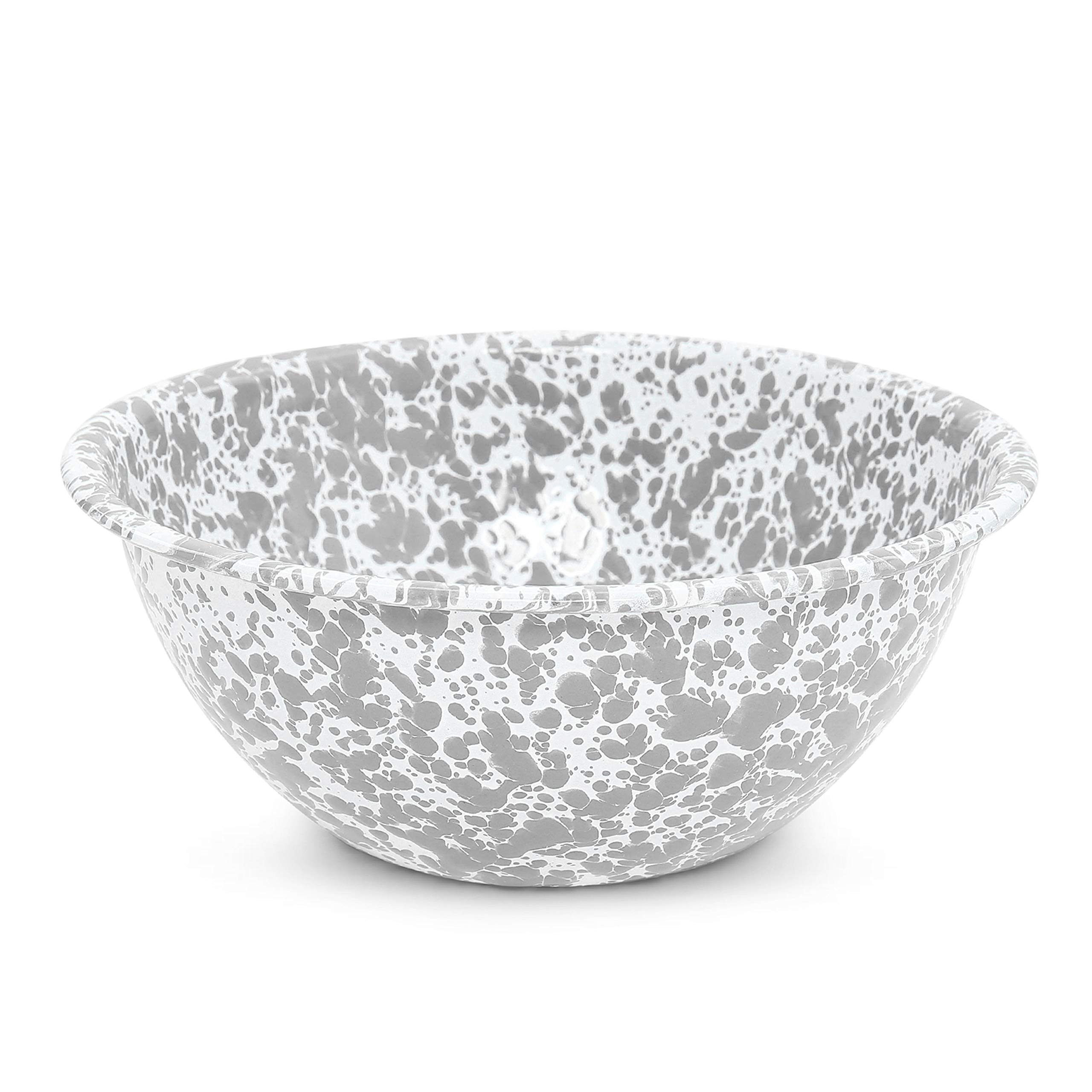 Amazon.com | Enamelware Serving Bowl, 1.5 quart, Grey/White